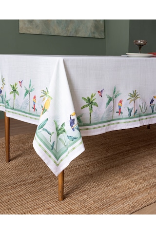 Madame Coco Albe Masa Örtüsü - Yeşil/beyaz - 150x250 Cm 8684427278208 Çok Renkli