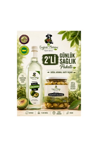 Günlük Sağlık Paketi 1l Damıtılmış Enginar Suyu + Marine Enginar Salatası