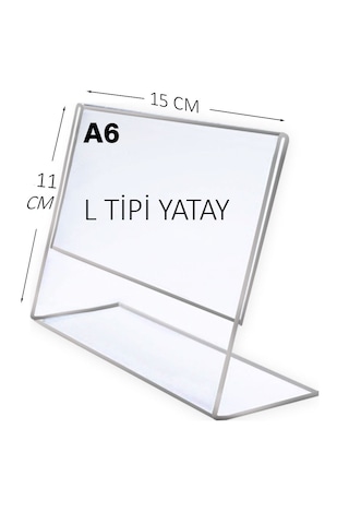 Heroglas A6 L Tipi Yatay Masa Üstü Şeffaf Pleksi / Föylük-fiyatlı