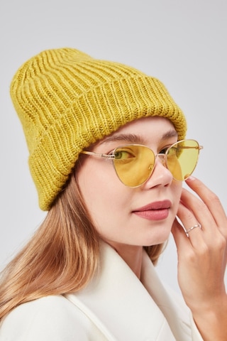 Derikem Basic Şık Standart Lüks Unisex Tiftik Bere Hardal