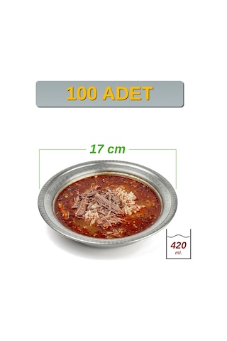Binbir Trend 17 Cm Yanaklı Krom Çelik Yemek Ve Beyran Kasesi 420 Ml Lokanta Tipi Sulu Yemek Kasesi -kase1714 100 Adet