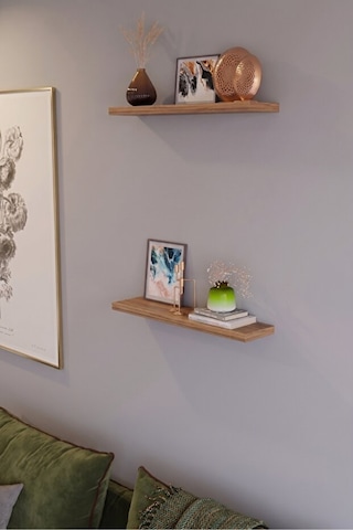 Alpa Ev Mobilya Minimal 2'li Duvar Rafı Seti Dekoratif Raf 50x15 Cm Atlantik Çam