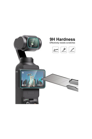 Djı Osmo Pocket 3 Puluz 9h 2.5d Hd Temperli Cam Lens Koruyucu + Ekran Filmi Şeffaf İçin