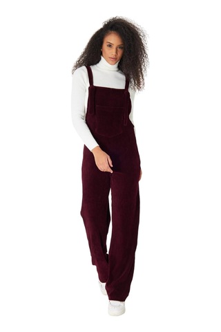 Palena Plnl6111 - Kadife Örme Salopet Bordo