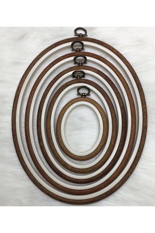 Nurge No:4 Oval Plastik Pano Nakış Kasnağı 18 Cm x 23 Cm - 10 Mm