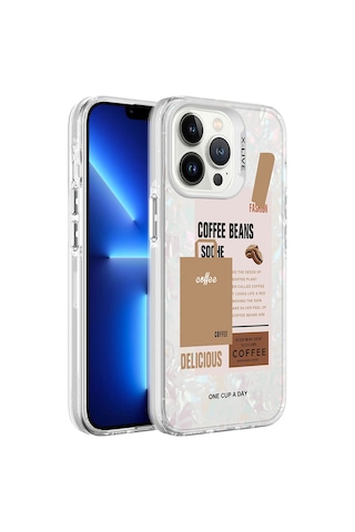 Apple Uyumlu iPhone 13 Pro Max Uyumlu Mermer Desenli Zore Marbello Kılıf-kahverengi Kahverengi -