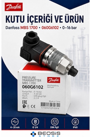 Danfoss 060g6102 Mbs 1700 0-16 Bar Basınç Transmitteri