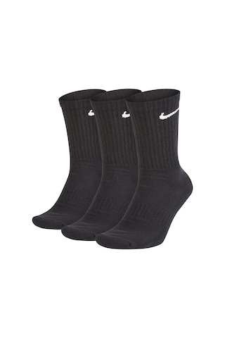 Nike Everyday Pamuklu Unisex Siyah 3'lü Çorap