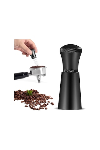 Folinda Espresso Kahve Tozu Karıştırıcı Seti: Alüminyum Kolu, Üstün Tutucu Ve 17 Tane Paslanmaz Çelik İğne Siyah Siyah