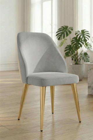 Sanderya Nordic Serisi 1 Adet Modern Yemek Masası Sandalyesi Lüks Tasarım Mutfak & Salon Sandalyesi Krem - Gri