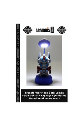 Transformer Masa Üstü Lamba Şarjlı Usb Işık Kaynağı Aydınlatma Gereci Odaklanma Aracı Çok Renkli