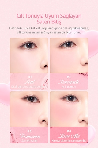 Dasique Karıştırılabilir Renk Tonlarına Sahip 4lü Allık Paleti Blending Mood Cheek 13 Sweet Heart 13 Sweet Heart