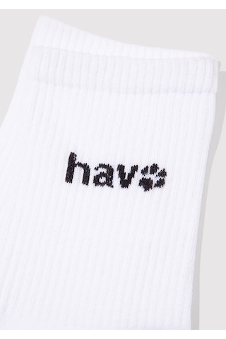 Mavi - Hav Baskılı Beyaz Soket Çorap 1913653-620 Beyaz