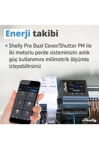 Shelly Pro Dual Çift Motorlu Panjur Kontrol Rölesi