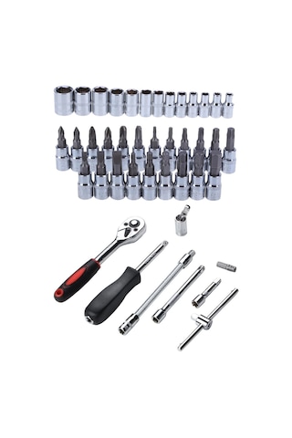 46 Parça Lokma Takımı Otomatik Cırcırlı 1/4" Wrench Set Anahtar t