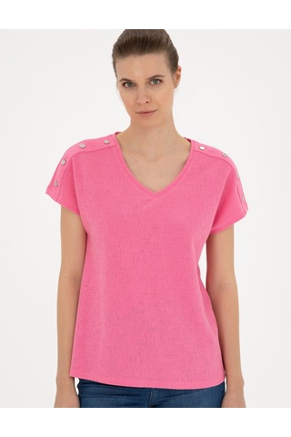 Pierre Cardin Kadın Pembe Tişört 50283429-vr041 Pembe