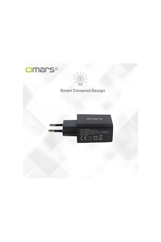 Omars 18w Çift Çıkışlı Type-c - Usb Hızlı Şarj Cihazı Ve 1 Metre Type-c Kablo