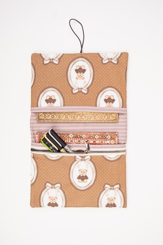 Kitap Kılıfı A5 Uyumlu Fermuarlı Kalem Cepli Kumaş Organizer