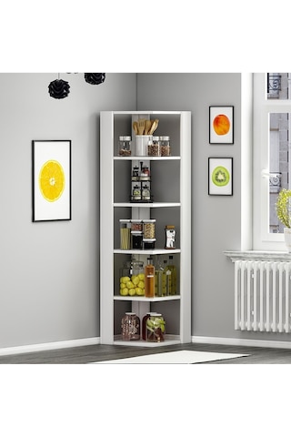 Ankle Köşe Rafı, Kitaplık - Parlak Beyaz