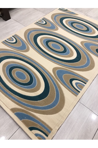 Saray Halı Vizyon 11169 Rm 150X230 Krem Mavi 4 M2 Halı !