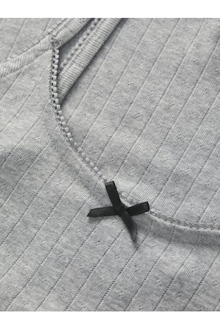 Kadin Streç Kalip Kare Yaka Üst - Lelu - 12272159 Light Grey Melange