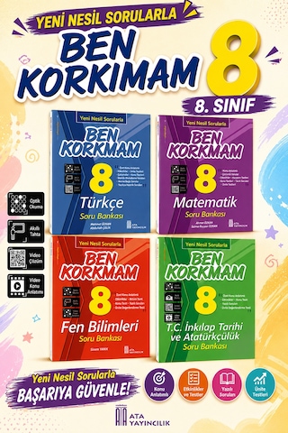 8.sınıf Ben Korkmam Türkçe-matematik-fen Bilimleri-tc İnkılap Tarihi Soru Bankası Seti