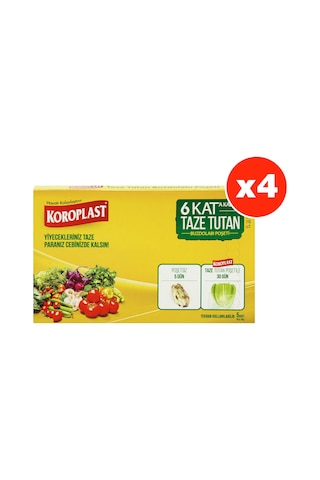 Koroplast 6 Kat Taze Tutan Buzdolabı Poşeti 5Li X 4 Paket