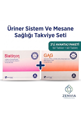 Sistinon Ve Aymedgag 2'li Set - Üriner Sistem & Mesane Sağlığı Takviye Edici Gıda Paketi