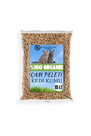 Karaoğlan Tarım Kedi Kumu Organik %100 Çam Peleti Kokulu Tozsuz 15 L 7500 G