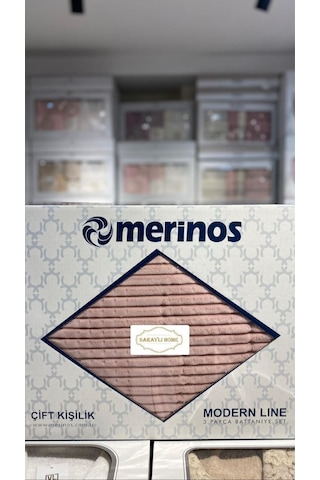 Saraylı Home Merinos Modern Line Yatak Örtüsü Pembe