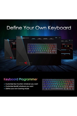 Maiyame "rk61 Rgb Mekanik Oyun Klavyesi - Mavi Switch, Kompakt Tasarım, Programlanabilir Tuş Aydınlatma"