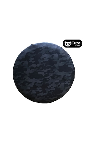 Cute Cover Kamuflaj Stepne Kılıfı Lastik Koruyucu Siyah Kamuflaj N11.32