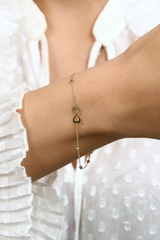 14 Ayar Altın Dorika Sonsuzluk Bileklik - 17 Cm / Sonsuzluk - Sarı Sarı Altın