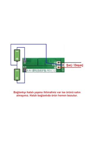 Alkatronik-Bms 2S 20A Koruma Kartı Standart Lityum Pil Batarya Li-İon 18650