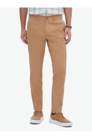 Kip Deve Tüyü Dokuma Regular Fit Casual Pamuk Karışımlı Pantolon Devetüyü