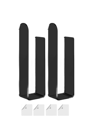 Homyl 2 Adet Akrilik Şapka Kancaları Sağlam Delme Siyah