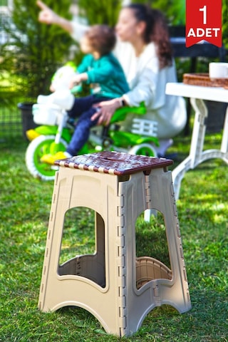 Nandy Home Büyük Boy Katlanır Tabure Kahverengi