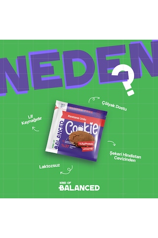 Glütensiz Kestane Unlu Proteinli Cookie 60 Gr