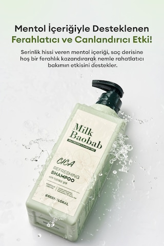 Hassas Saç Derisini Nemle Rahatlatan Cica İçerikli Şampuan Mılk Baobab Cica Refreshing Shampoo