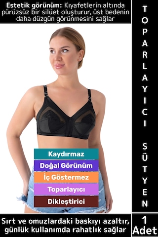 Wintoup İz İç Göstermez Meme Dikleştirici Şekillendirici Esnek Konforlu Estetik Şık Göğüs Toparlayıcı Sütyen Siyah