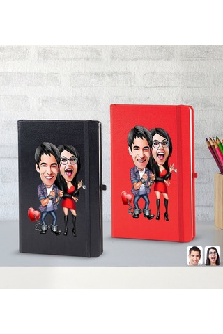 Bk Gift Kişiye Özel Sevgililer Karikatürlü 2 Li Defter Seti, Sevgiliye Hediye, Sevgililer Günü Hediyesi, Doğum Günü Hediyesi-4 Çok Renkli