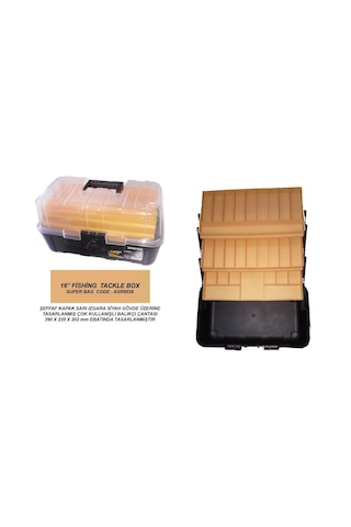 Asr-5038 16" Şeffaf Raflı Balıkçı Takım Çantası