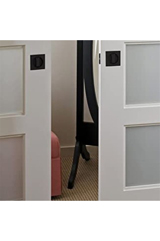 Nayomiglow Cep Kapı Kilidi, Mat Siyah Çağdaş Gizlilik Kare Cep Kapı Donanımı, Siyah Sürgülü Cep Kapı Kilidi