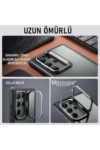 Samsung Galaxy Uyumlu S24 Caıro Koruma Standlı Kılıf Al4971 Gri