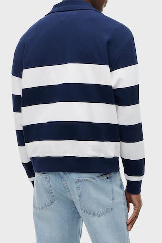 Tommy Hilfiger Relaxed Fit Fermuarlı Yaka Çizgili Sweat Erkek Sweat Mw0mw43190 Dcc Lacivert