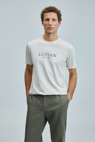 Lufian 111020238 Love Modern Grafik T- Shirt Erkek Tişort Ekru