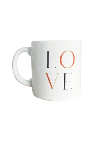 Love Temalı Seramik Kupa Beyaz