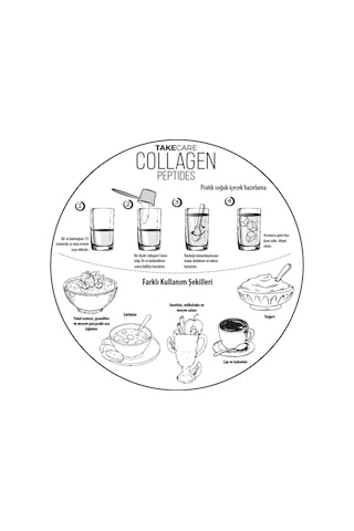 Takecare Collagen Peptides Tip I- II- III- V- X İçeren Aromasız Toz Kolajen 312 G