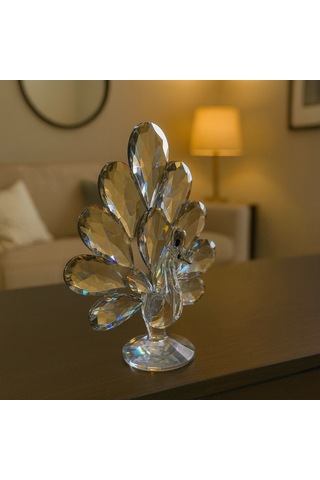 Gümüş Tavus Kuşu Kristal Cam Ob 12x16