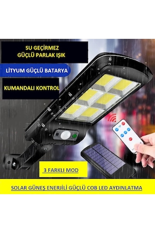 Solar Güneş Enerjili Led Bahçe Aydınlatması 120 Led Sensörlü